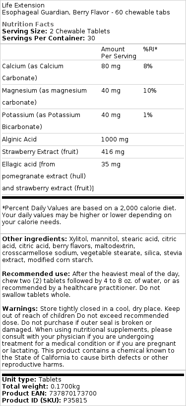 Berry Flavor - 60 vegetarian chewable tabs