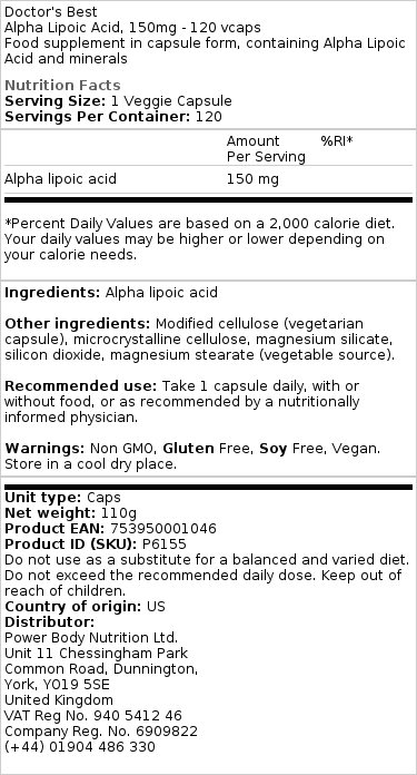 Alfa lipoična kislina, 300 mg - 180 kapsul - slika 3