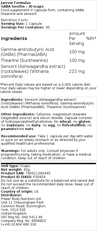 GABA Pomirjevalec - 30 kapsul - slika 2