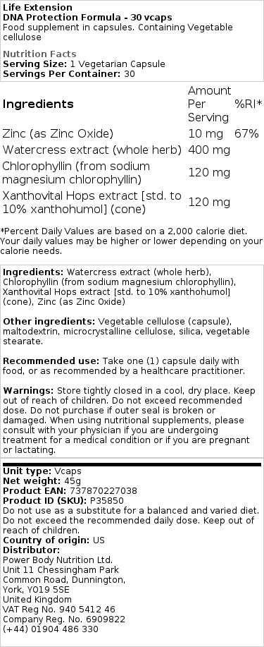 Formula za zaščito DNK - 30 kapsul - slika 2