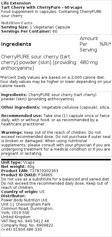 Trtasta češnja s CherryPure - 60 kapsul - slika 2