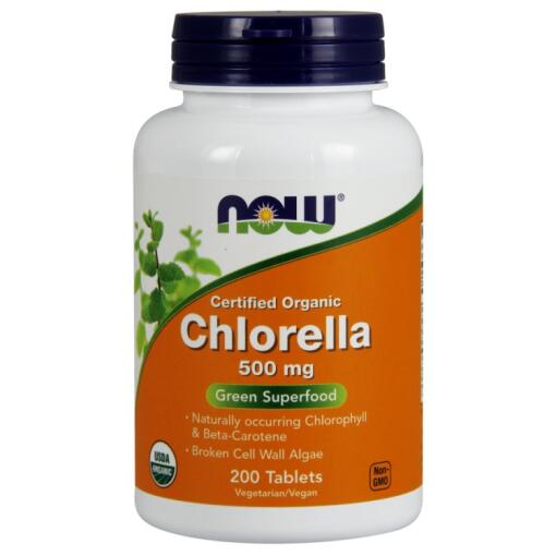 NOW Foods - Chlorella 500mg Organic - 200 tablets