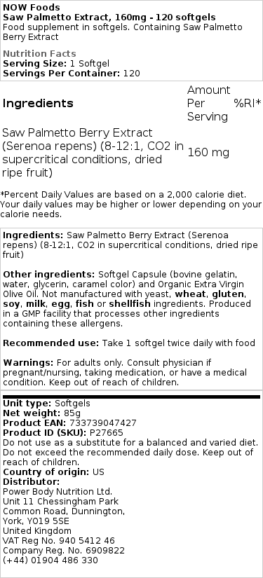 Izvleček Palmetto, 160 mg - 120 mehkih gelov - slika 2