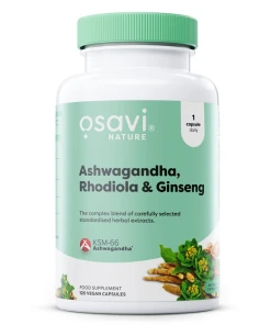 Ashwagandha + Rhodiola & Ginseng - 120 vegan capsules