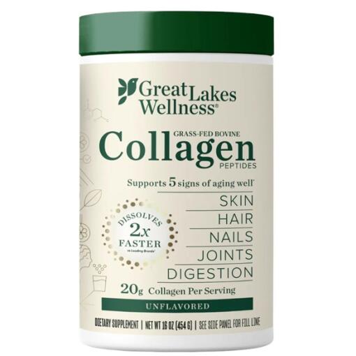 GREAT LAKES WELLNESS Grass-Fed Bovine Collgen Peptides (454 g / 1 lb.)
