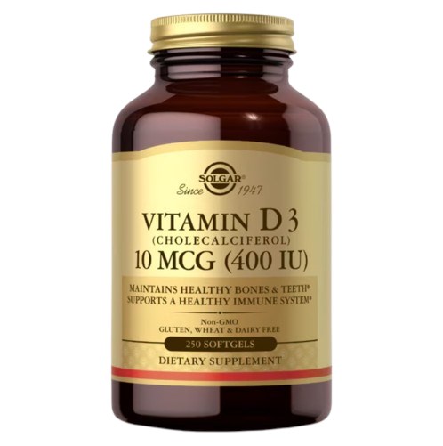 SOLGAR Vitamin D3 (Cholecalciferol) 10 mcg (400 IU) (250 caps)