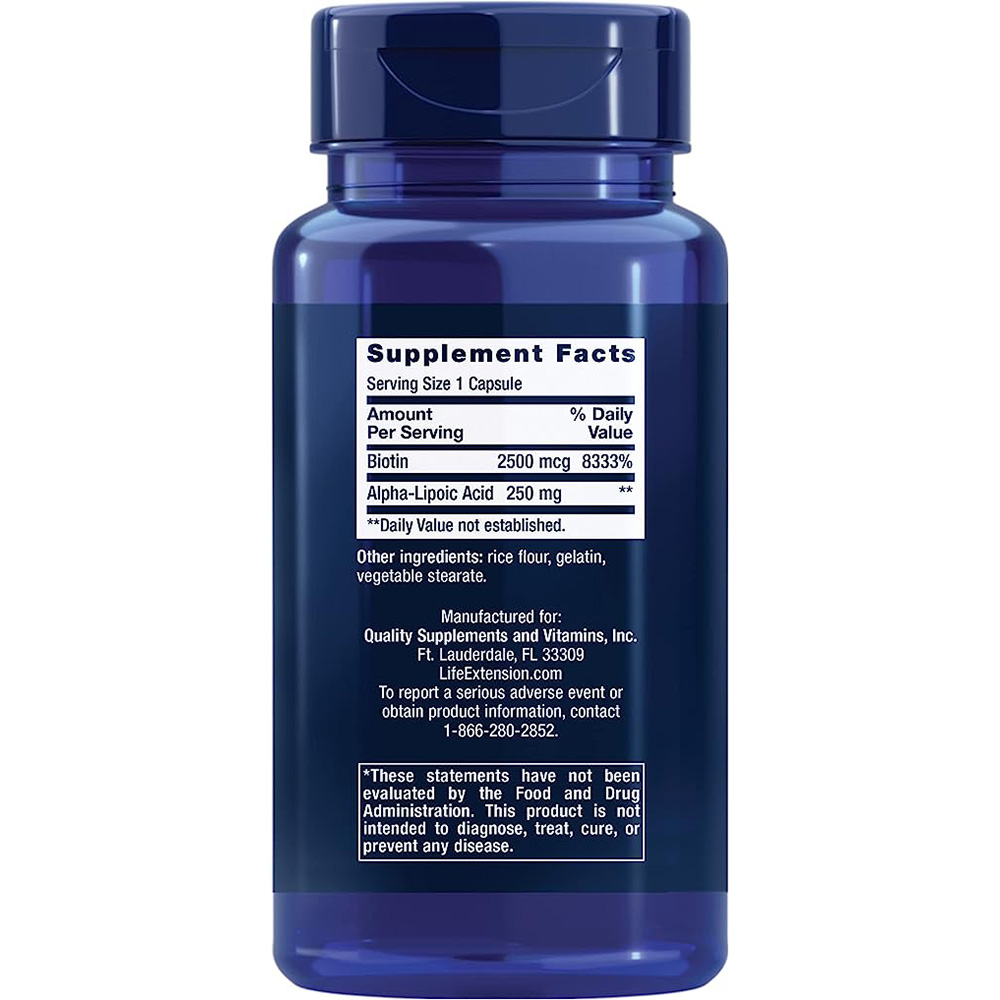 Alfa-lipoična kislina z biotinom - 60 kapsul - Image 3