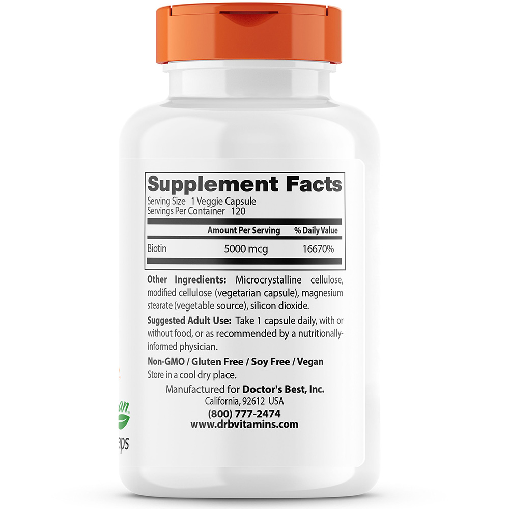 Biotin, 5000mcg - 120 kapsul - slika 3