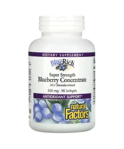 Natural Factors Super Strength Blueberry Concentrate 500mg 90 softgels