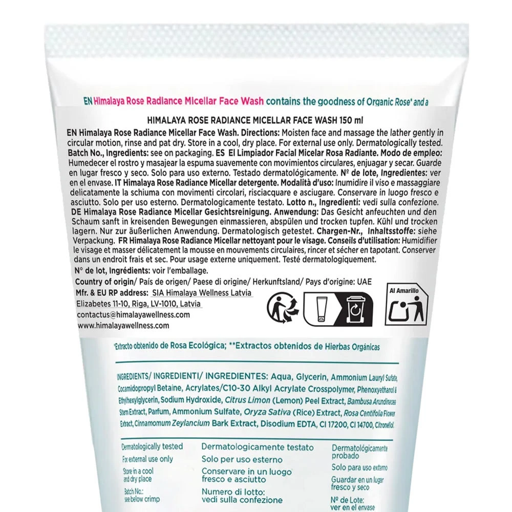 Organic Rose Radiance Micellar Face Wash - 150 ml. - slika 2
