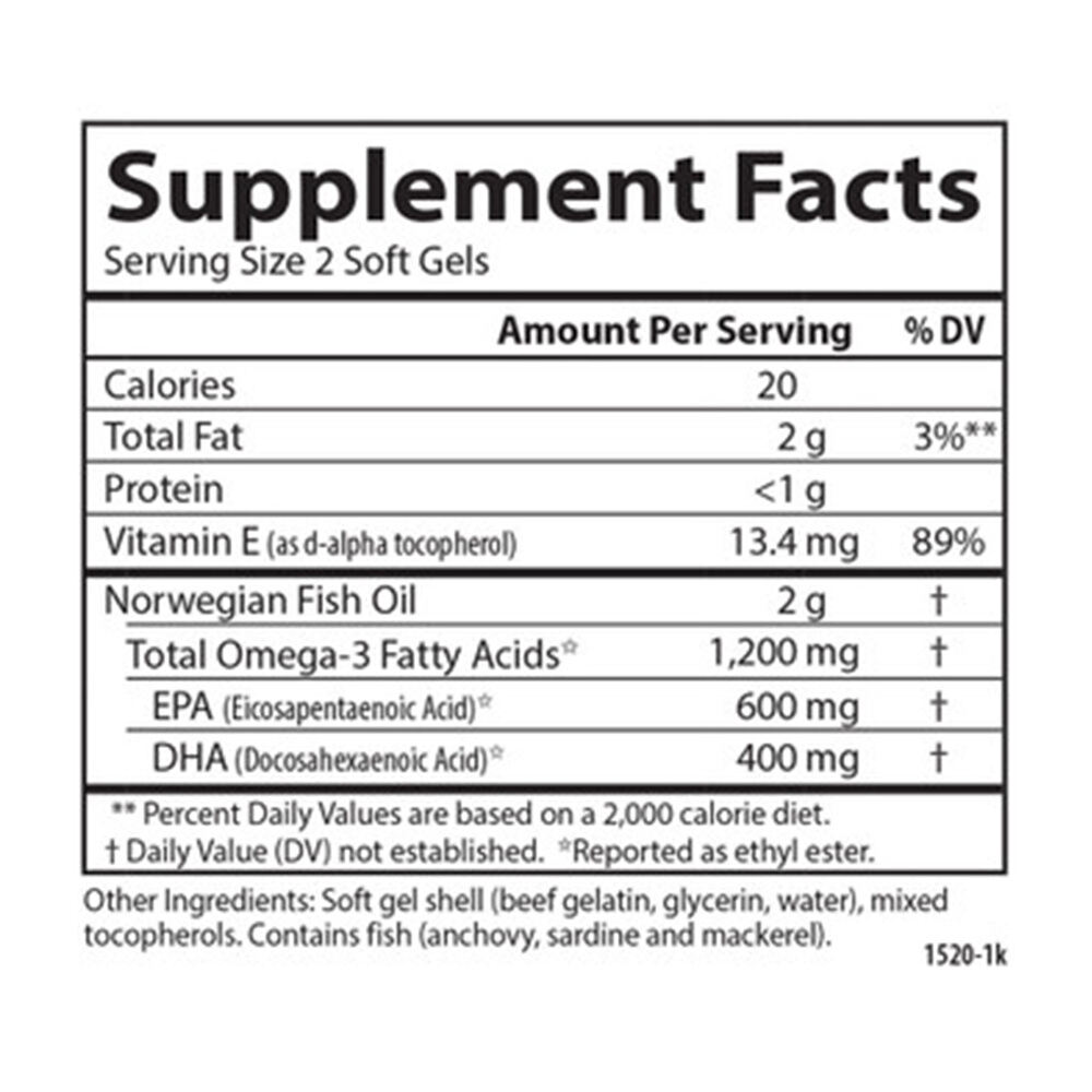 Divje ujeti Super Omega-3 biseri, 1200 mg - 100 + 30 mehkih gelov - slika 3