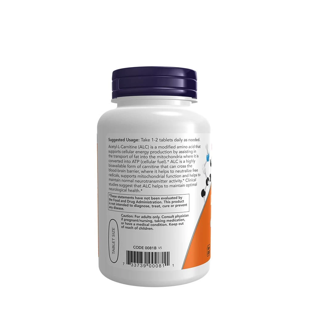 NOW – Acetil-L-karnitin 750 mg - slika 3