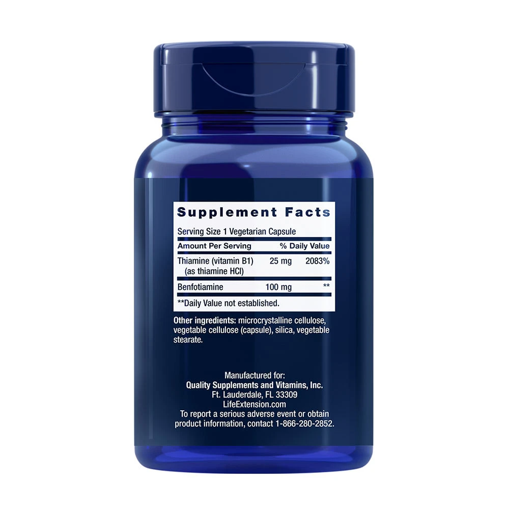 Benfotiamin s tiaminom, 100 mg - 120 kapsul - slika 4