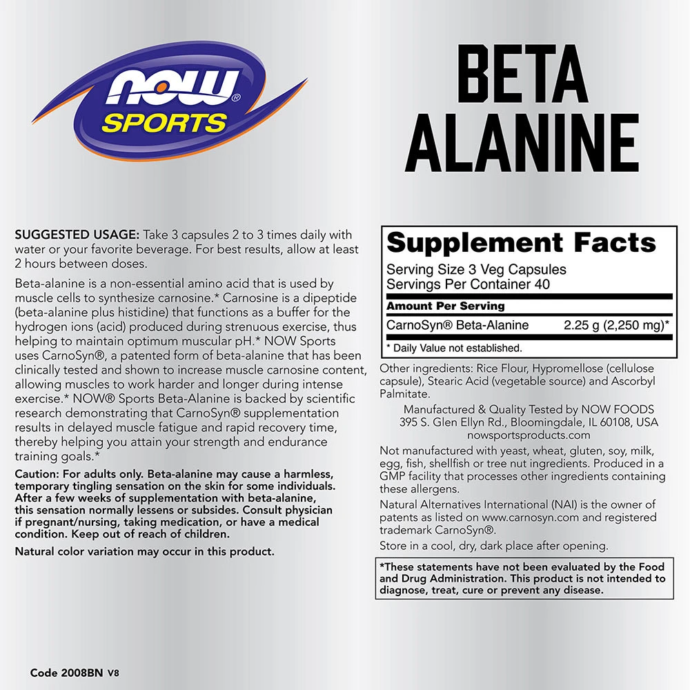 Beta alanin, 750 mg (Kapsule) - 120 kapsul - slika 4