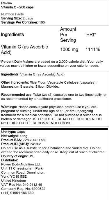 Vitamin C - 200 kapsul - slika 2