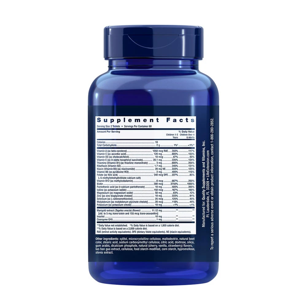 Otroška formula Life Extension Mix, Naravna Jagoda - 120 žvečljivih tablet - slika 3