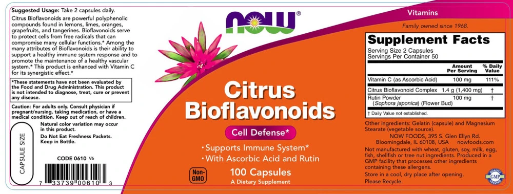 Bioflavonoidi citrusov, 700 mg - 100 kapsul - slika 3