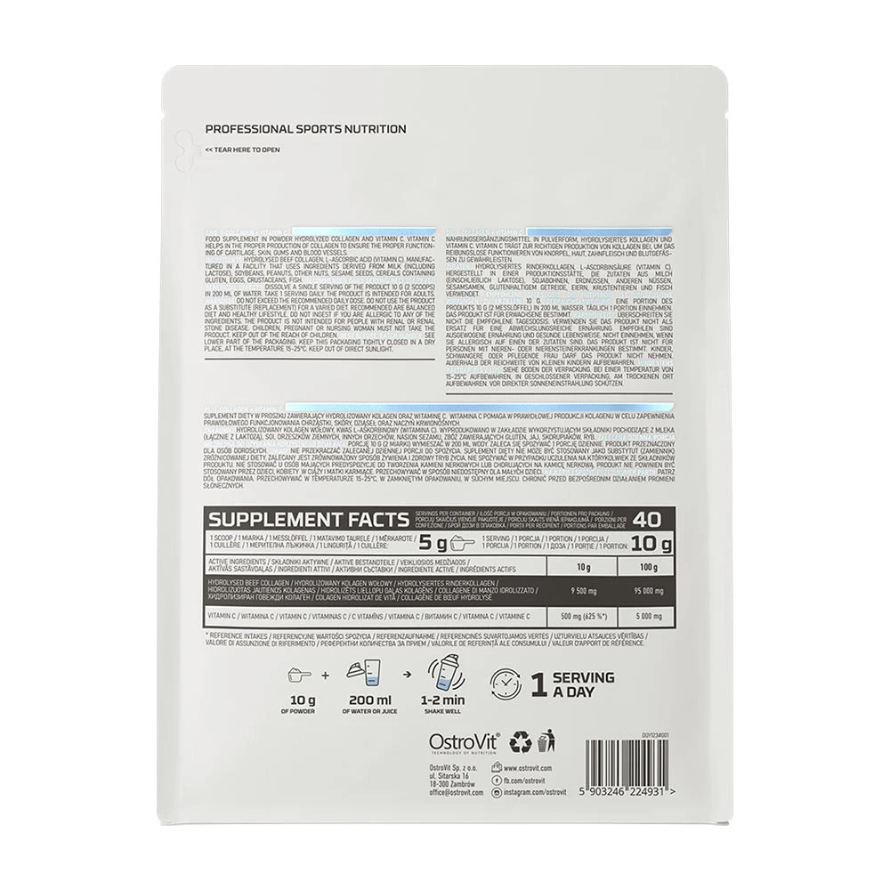 OstroVit – Kolagen + Vitamin C, Supreme Pure 400g - slika 4