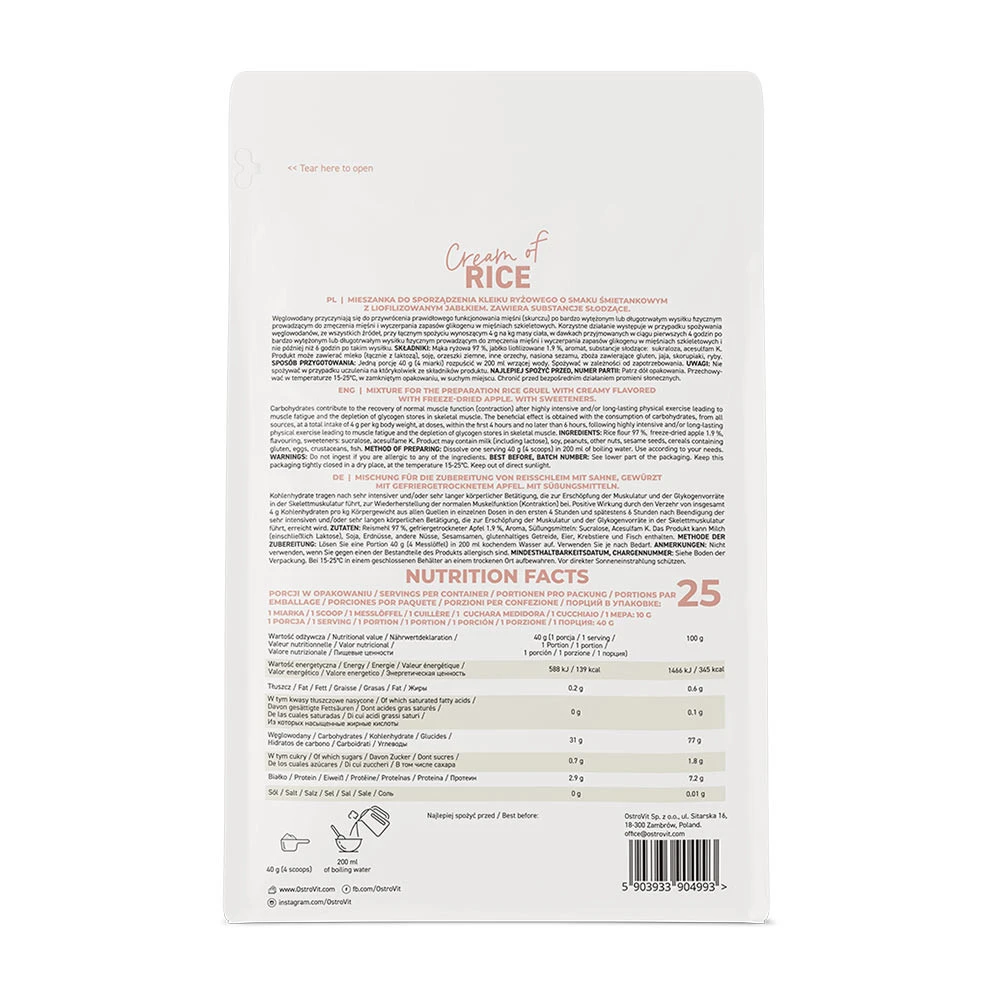 OstroVit – Riževa krema s kremnim jabolkom, 1000g - slika 5