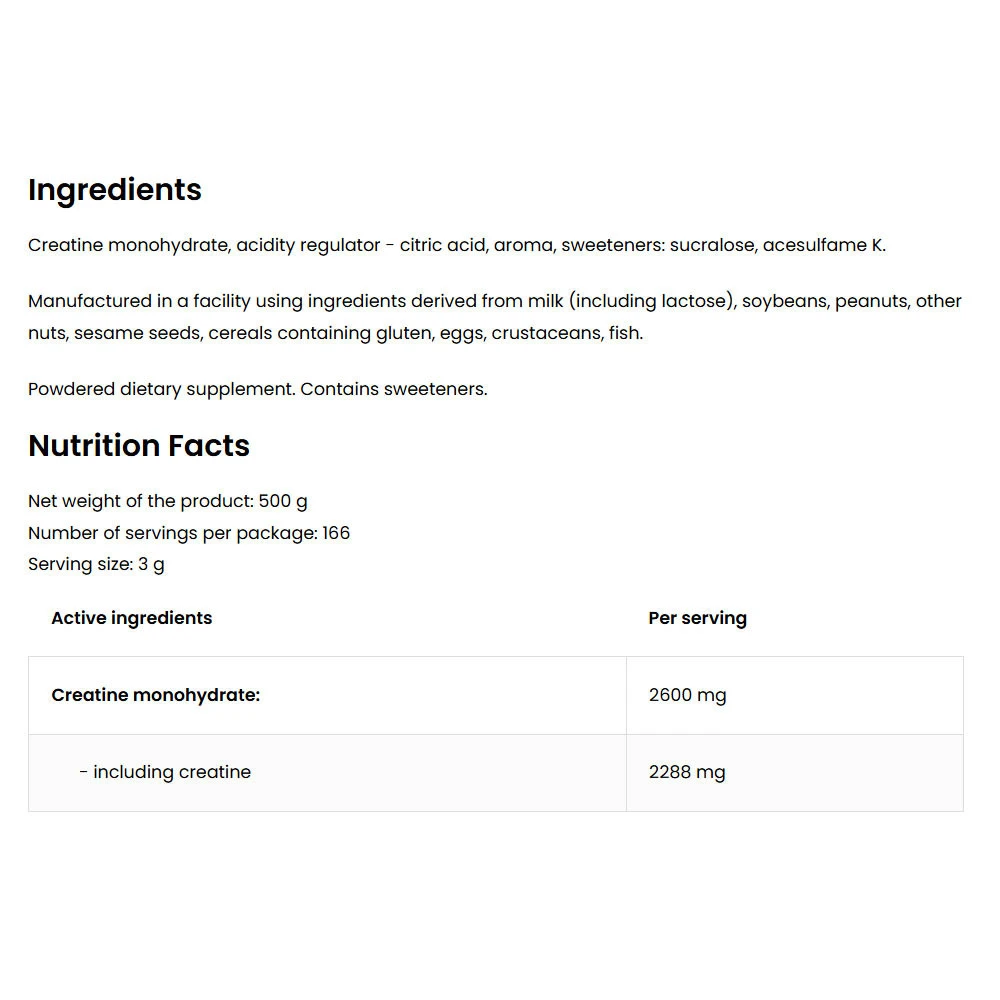 OstroVit – Kreatin Monohidrat, Mango 500g - slika 5