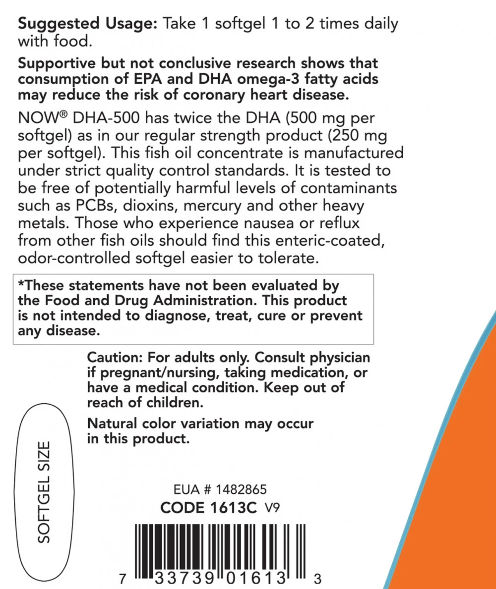 DHA-500, 500 DHA / 250 EPA - 180 mehkih gelov - slika 3