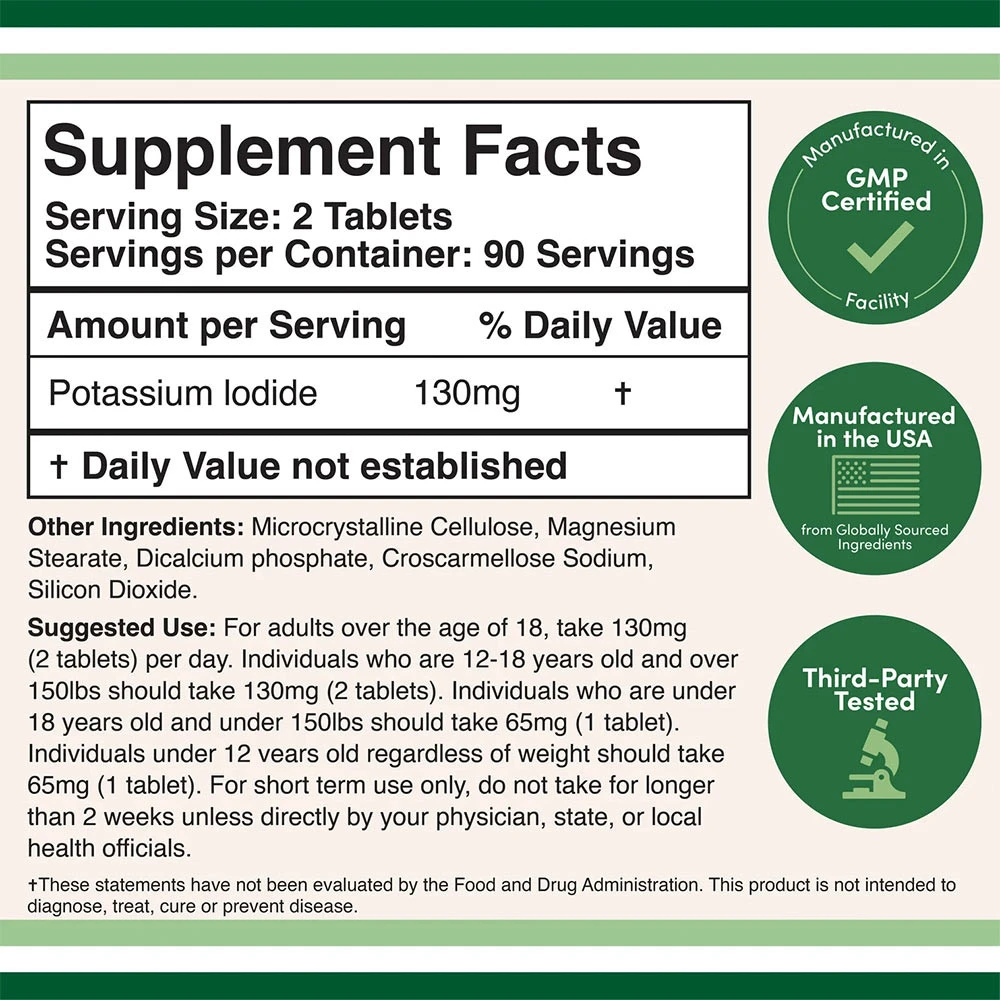 Double Wood Supplements – Jodid kalija, 180 tablet - slika 2