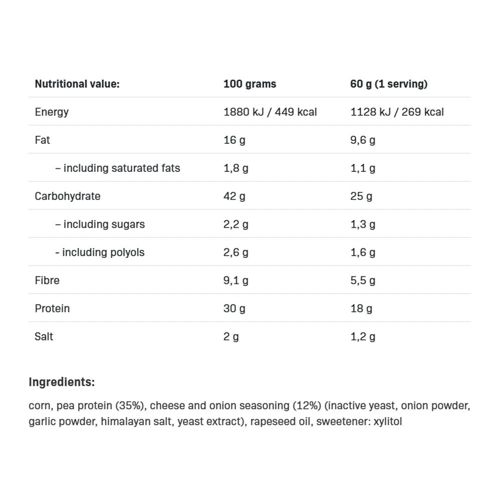 Fitking Okusni Proteinski Čips, Sir in Čebula - 60g - slika 3