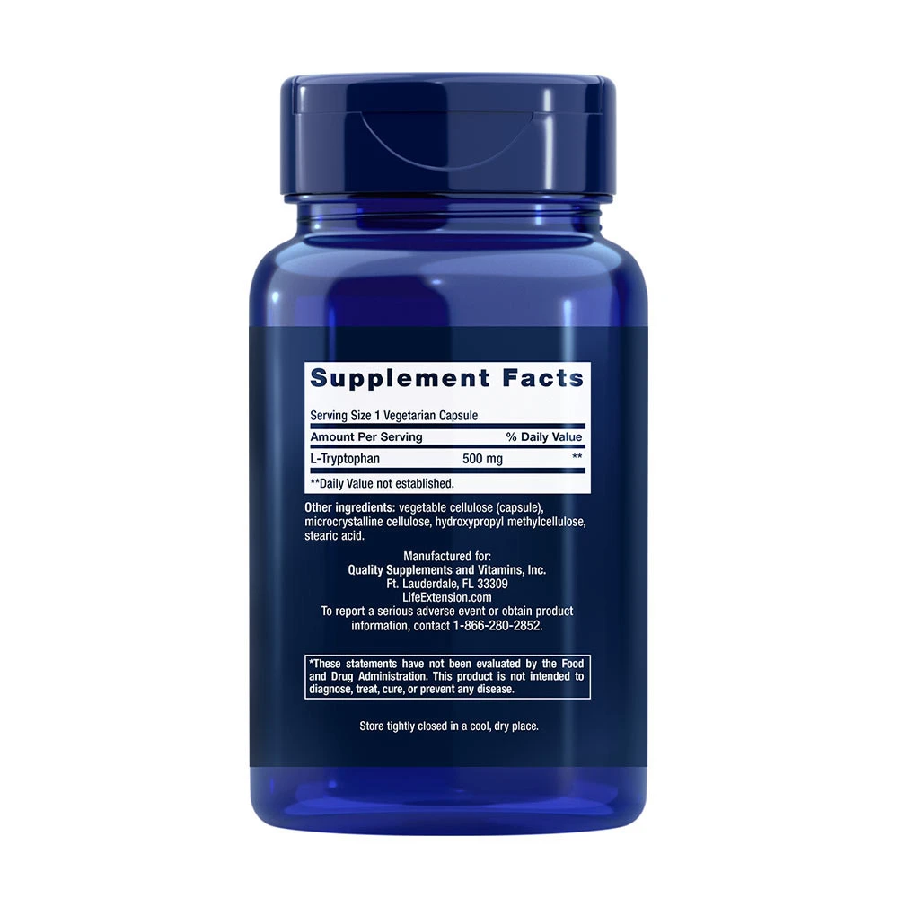 L-triptofan, 500 mg - 90 kapsul - slika 3