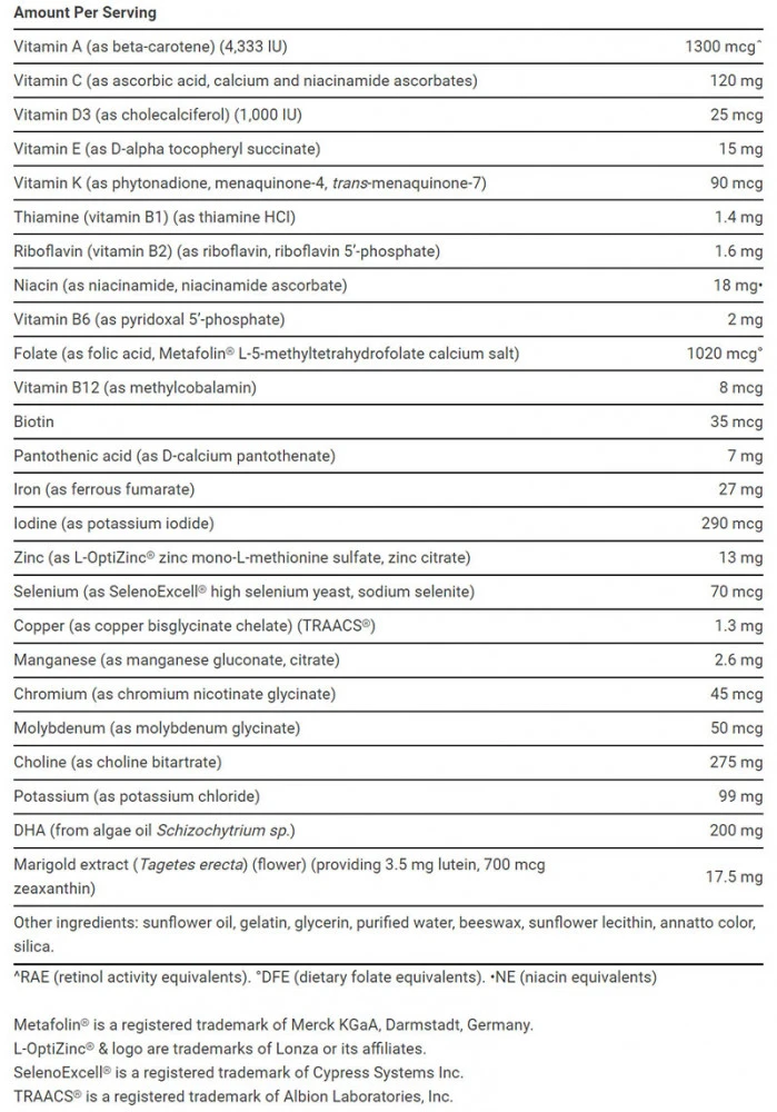 Life Extension - Prenatal Advantage, 120 mehkih kapsul - slika 2