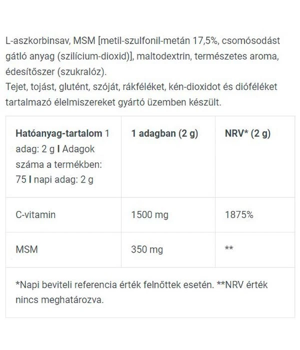 MSM + vitamin C z limono - 150g - slika 4