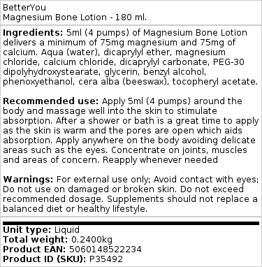 Magnezijev mineralni losjon za kosti - 180 ml. - slika 2