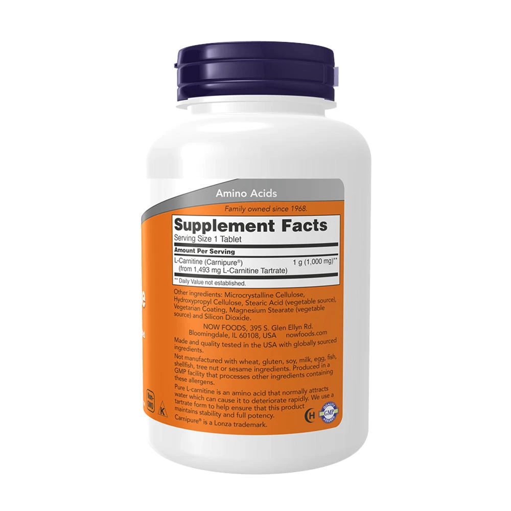 NOW Foods – L-Carnitine 1000 mg, 100 tablet - slika 2