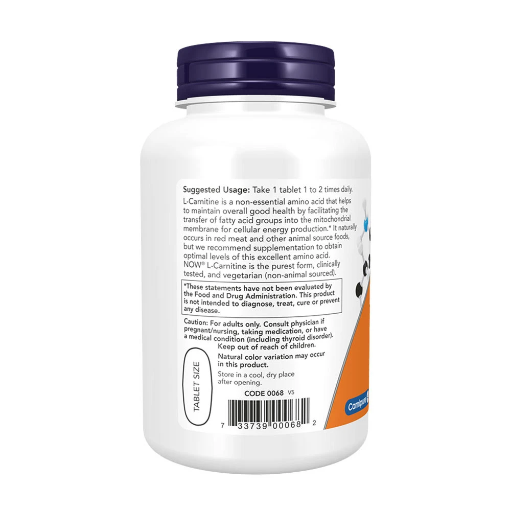 NOW Foods – L-Carnitine 1000 mg, 100 tablet - slika 5