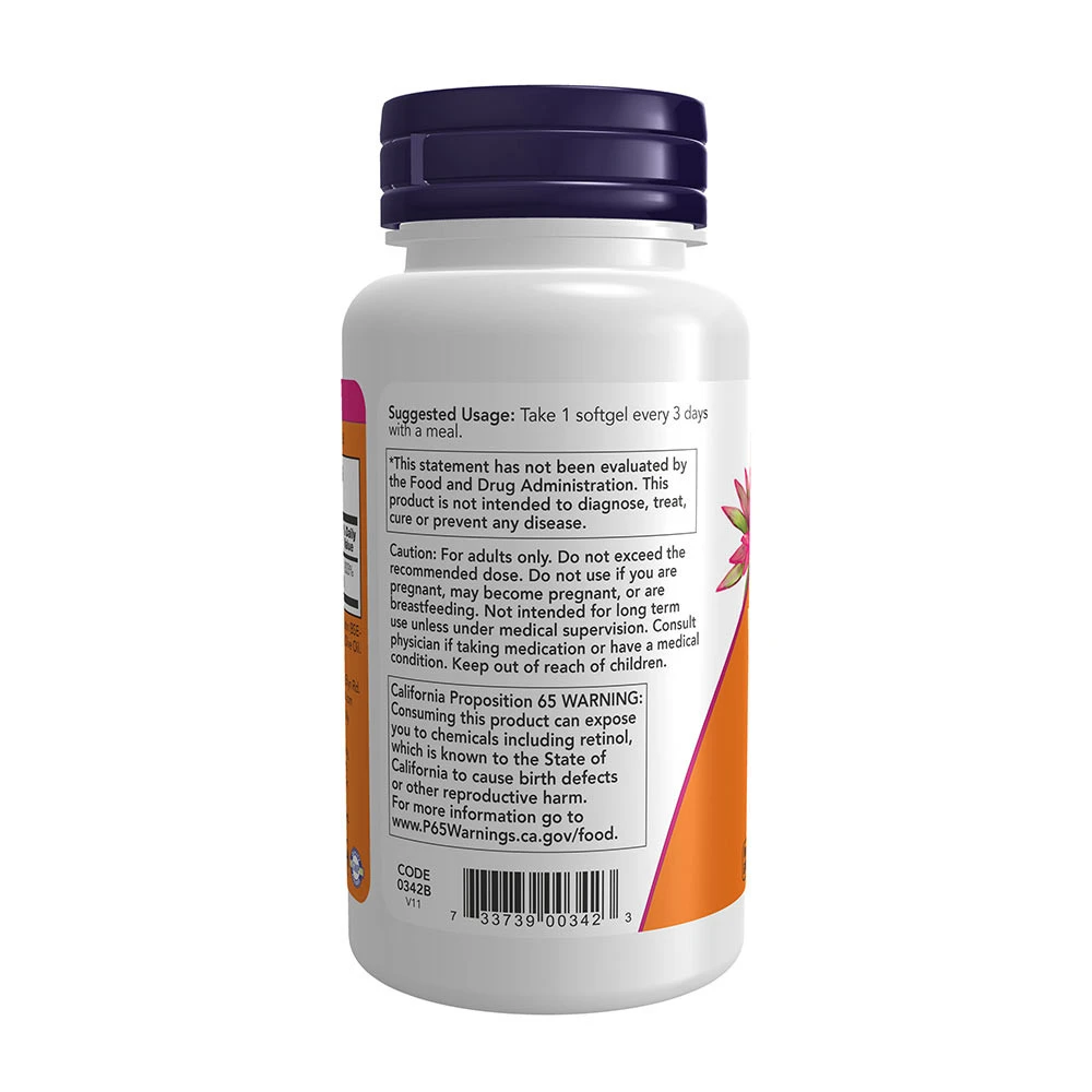 NOW Foods – Vitamin A 25000 IU, 250 mehkih kapsul - slika 3