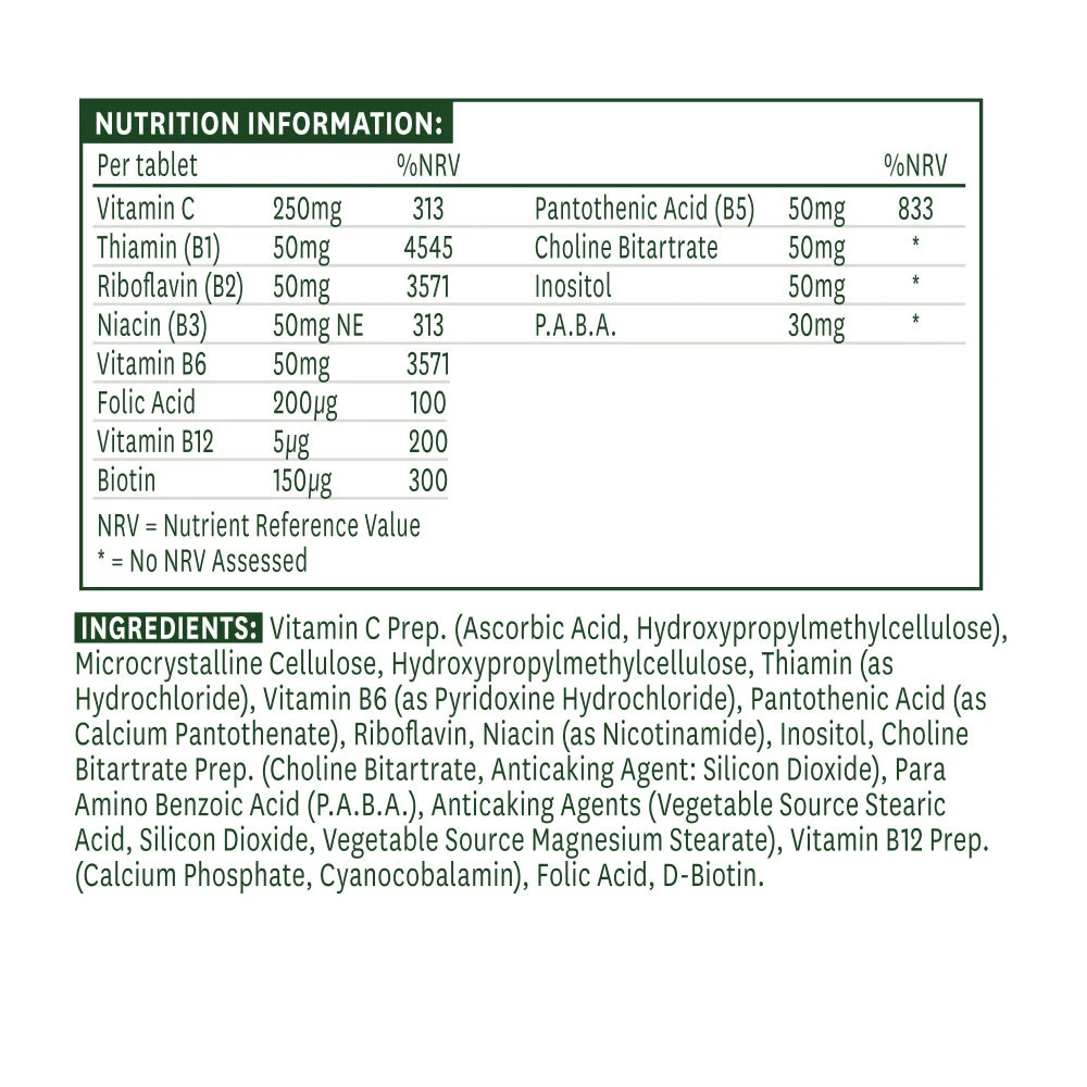 Natures Aid - B-50 Complex + Vitamin C, 30 tablet - slika 5