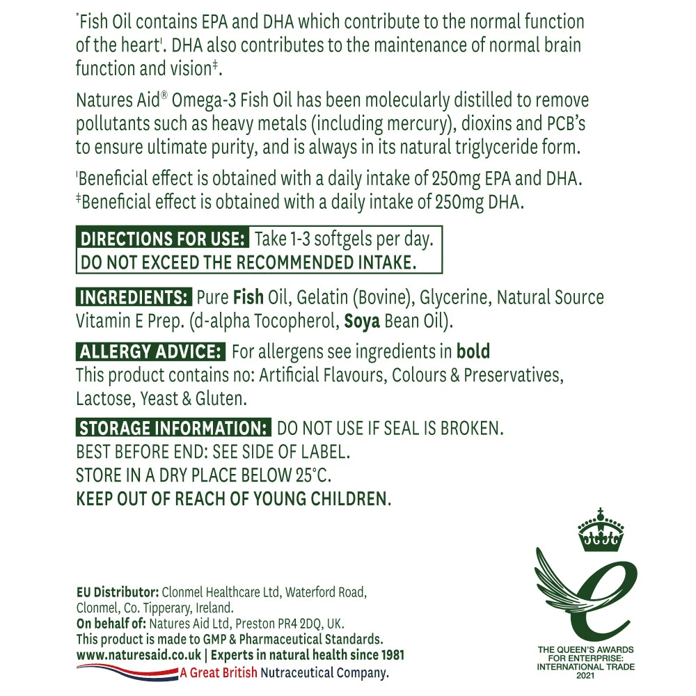 Natures Aid - Ribje olje 1000 mg, 120 mehkih kapsul - slika 4