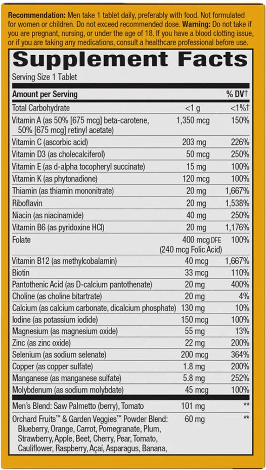 Nature's Way – Alive! Ultra multivitamin za moške, 60 tablet - slika 4