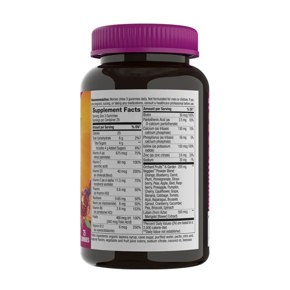 Nature's Way – Alive! Premium multivitamini za ženske 50+ v obliki gumijastih bonbonov, češnja in grozdje, 75 kosov - slika 7