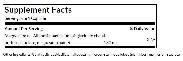 Albion Magnesium, 133 mg - 90 kapsul - slika 2