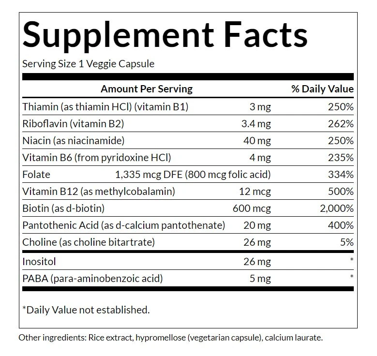 B-Kompleks, Dnevni - 100 kapsul (EAN 087614118550) - slika 2