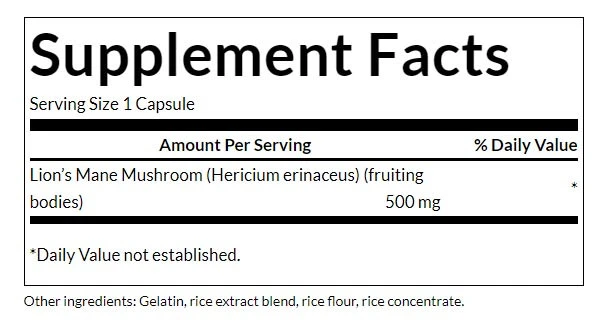 Polni spekter gob levje grive, 500 mg - 60 kapsul - slika 2