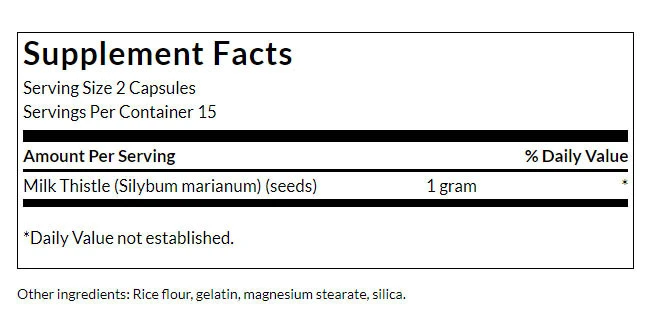 Polni spekter mlečnega pegastega badlja, 500 mg - 30 kapsul - slika 2