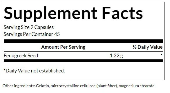 Semena Fenugreek, 610 mg - 90 kapsul - slika 2