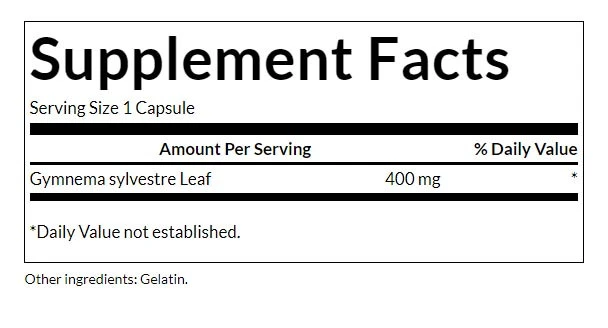 Polni spekter listov Gymnema Sylvestre, 400 mg - 100 kapsul - slika 2