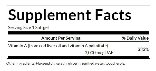 Vitamin A, 10 000 IE - 250 mehkih gelov - slika 3