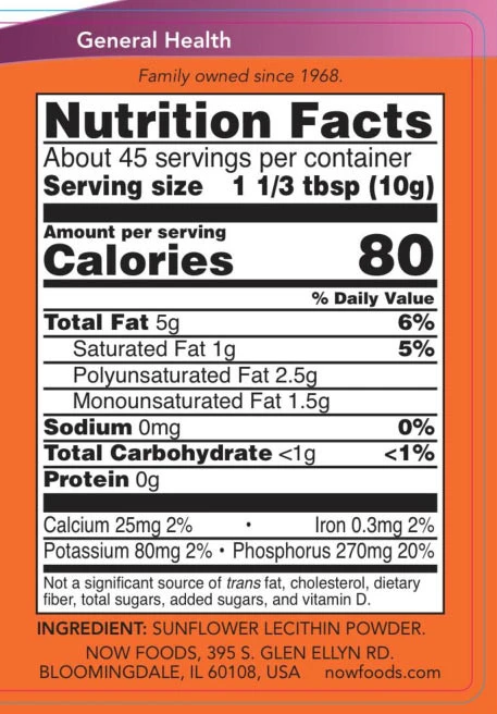 Sončnični lecitin, čisti prah - 454g - slika 3