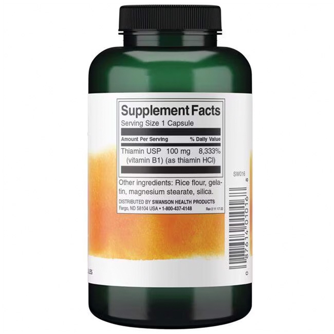 Vitamin B-1 (tiamin), 100 mg - 250 kapsul - slika 3