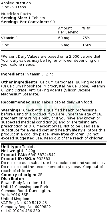 Cink - 90 tablet - slika 2