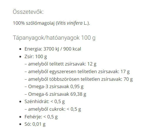 Natur Tanya - Olje iz grozdnih pešk, 250 ml - slika 2