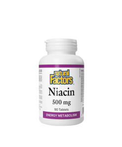 Natural Factors Niacin 500 mg  (90 Tablets)